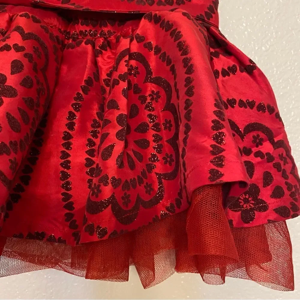 The Childrens Place burgundy velvet burnout red tulle skirt toddler baby 12mo
